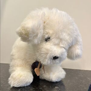 VINTAGE GUND COLLECTOR'S CLASSIC PUPPY DOG PLUSH 1986 WHITE YELLOW 14" CUTE RARE